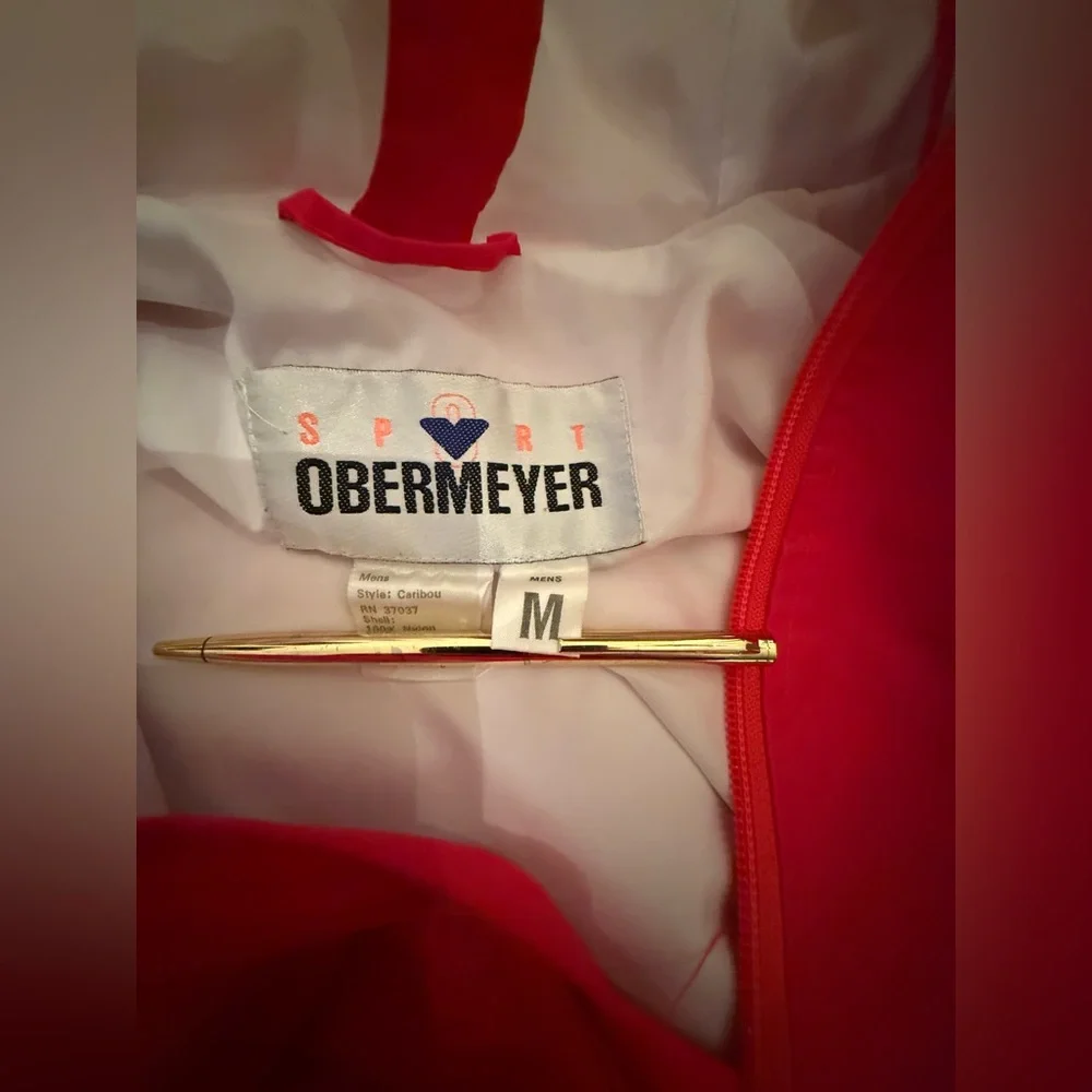 Men's Vintage Retro OBERMEYER Caribou Snowboarding Jacket. Neon Pink. Medium